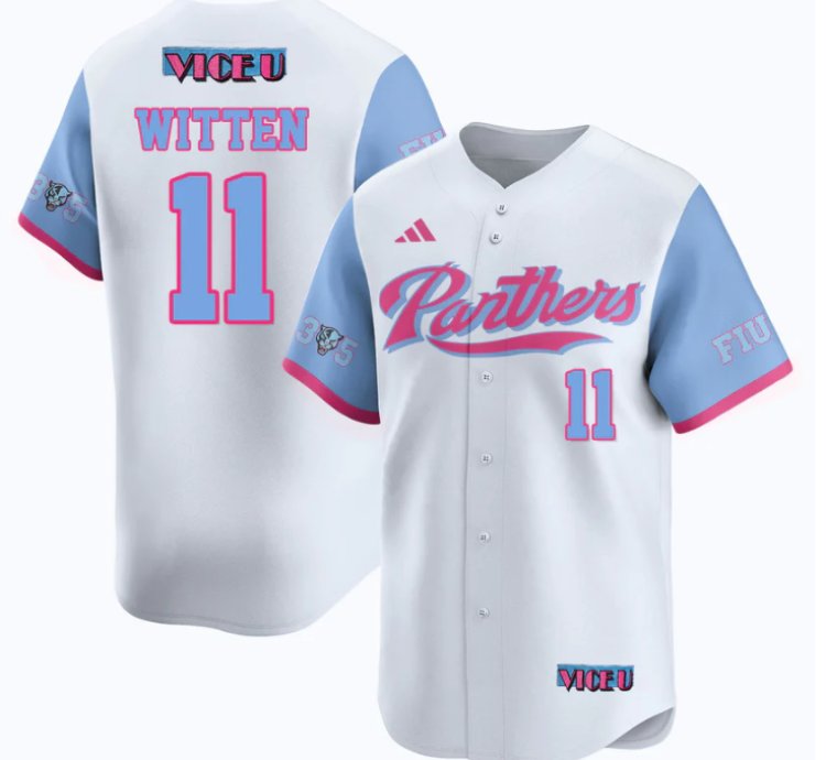 Rich Witten Jersey 11 Fiu Baseball 2025 Vice U Stitched White