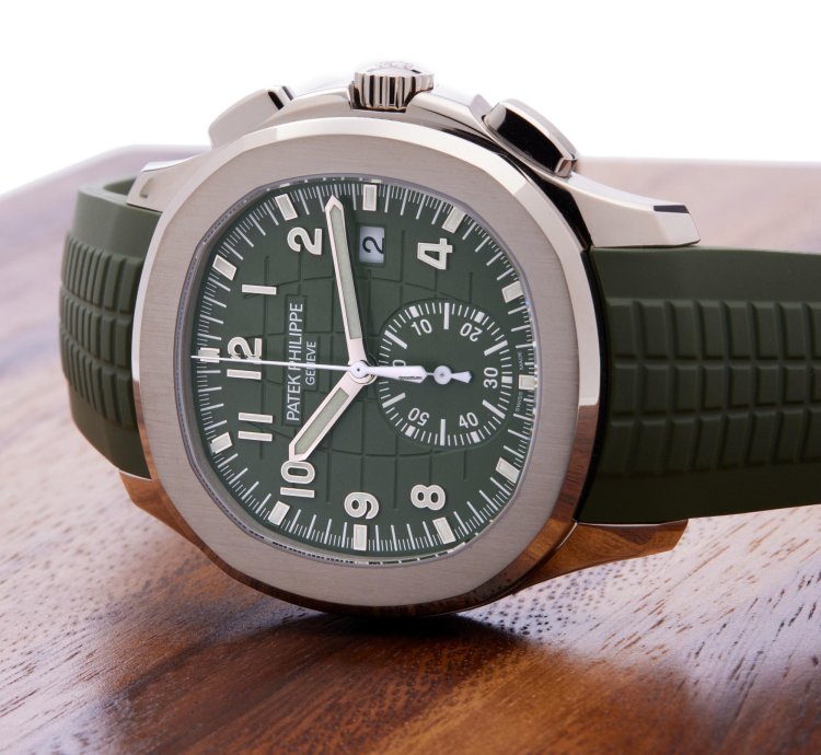 Patek Philippe Aquanaut Chronograph Khaki 18k White Gold 5968g-010 - Ats-w007769
