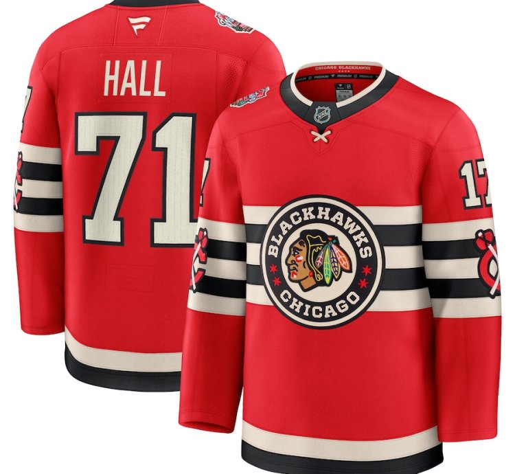 Chicago Blackhawks 71 Taylor Hall 2025 Nhl Winter Classic Jersey Red