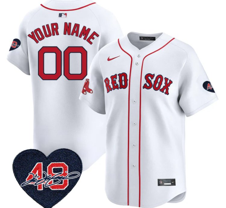 Custom Boston Red Sox Jersey Tim Wakefield Limited Memorial Patch Stitched White