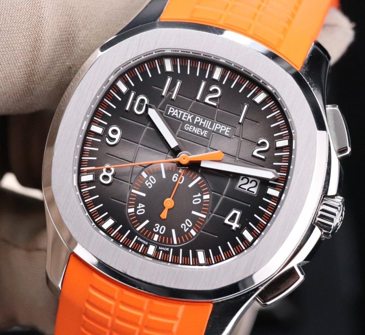 Patek Philippe Aquanaut Complete Set Mint 42mm Chrono Stainless Black Dial Orange 5968a 001