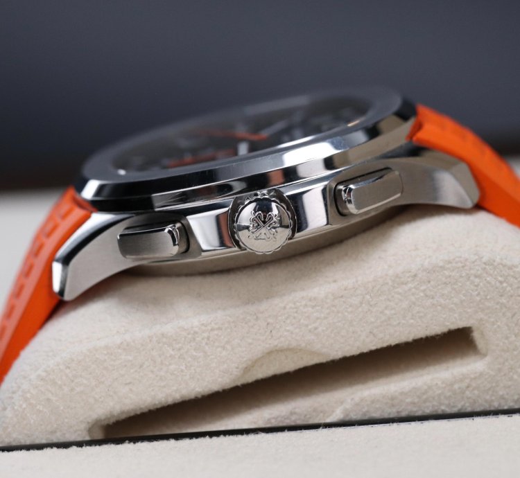 Patek Philippe Aquanaut Complete Set Mint 42mm Chrono Stainless Black Dial Orange 5968a 001