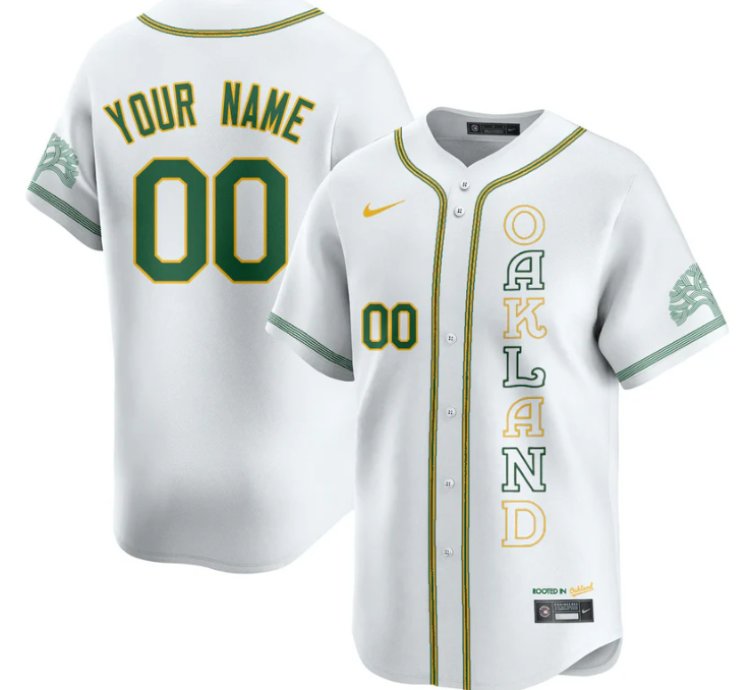 Custom Oakland Athletics Jersey Name Number City Connect Concept Stitched White