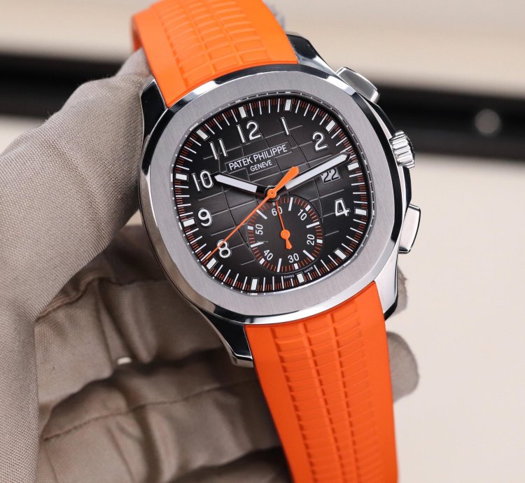Patek Philippe Aquanaut Complete Set Mint 42mm Chrono Stainless Black Dial Orange 5968a 001
