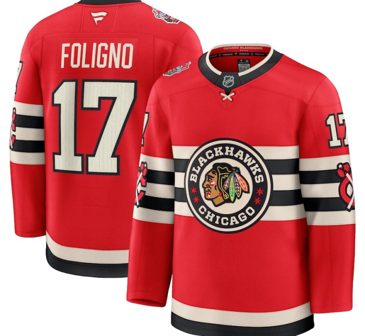 Mens Chicago Blackhawks 17 Nick Foligno 2025 Nhl Winter Classic Jersey Red