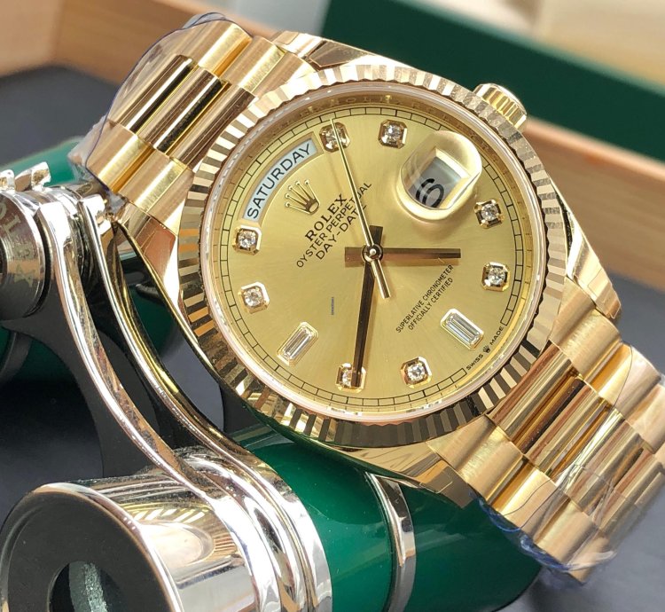 Rolex Day-date 36 128238g Yellow Gold Diamond Dial