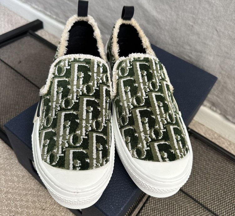Dior Tapestry B23 Slip On Oblique Monogram Sneaker Size 43