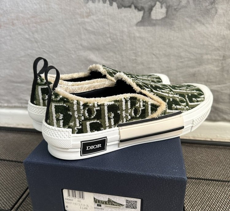 Dior Tapestry B23 Slip On Oblique Monogram Sneaker Size 43