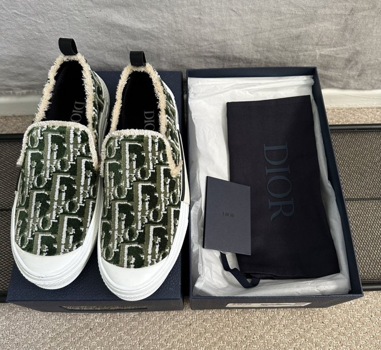 Dior Tapestry B23 Slip On Oblique Monogram Sneaker Size 43