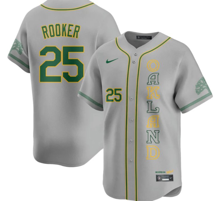 Brent Rooker Jersey 25 Oakland Athletics City Connect Concept Stitched Gray
