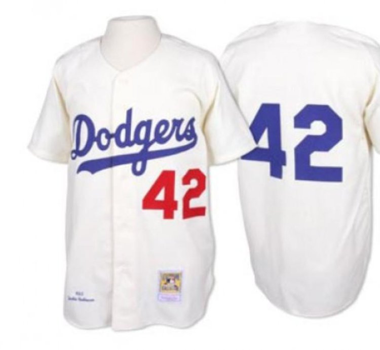 Los Angeles Dodgers Jackie Robinson White 1955 Throwback Jersey
