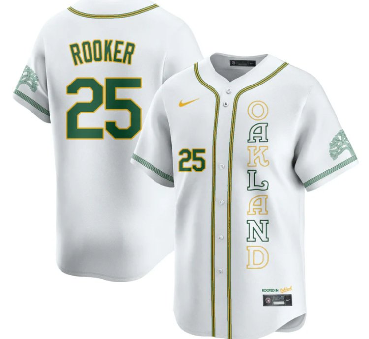 Brent Rooker Jersey 25 Oakland Athletics City Connect Concept Stitched White