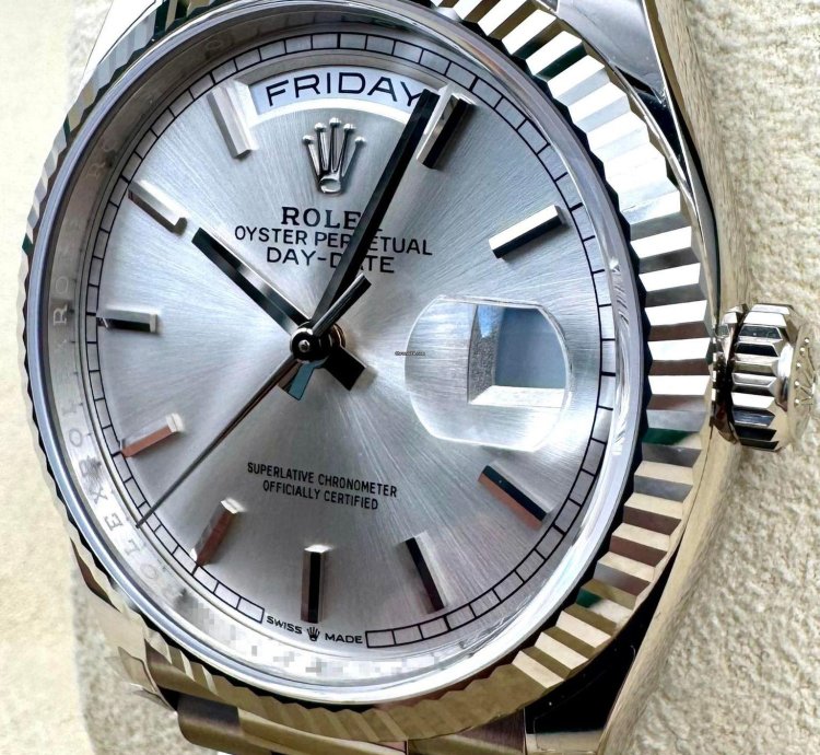 Rolex Day-date 36 128239 36mm White Gold Silver Index Dial Unworn 2023