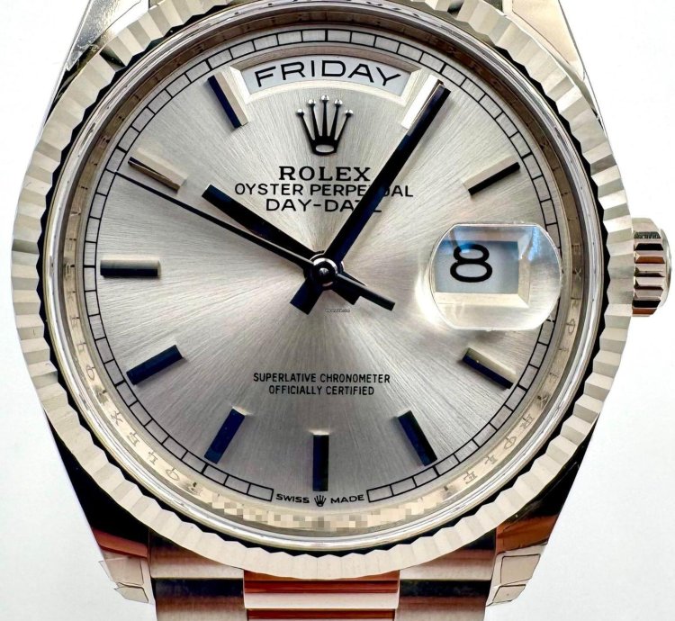 Rolex Day-date 36 128239 36mm White Gold Silver Index Dial Unworn 2023