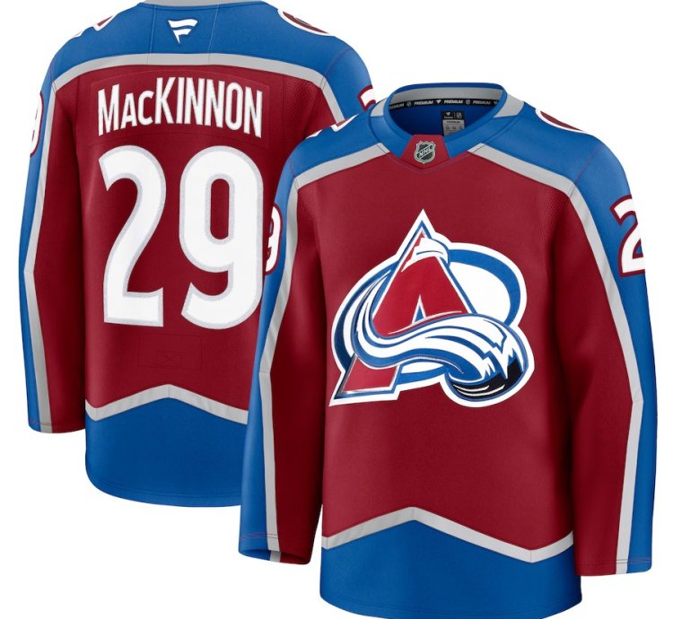 Mens Colorado Avalanche 29 Nathan Mackinnon Home Premium Jersey Burgundy