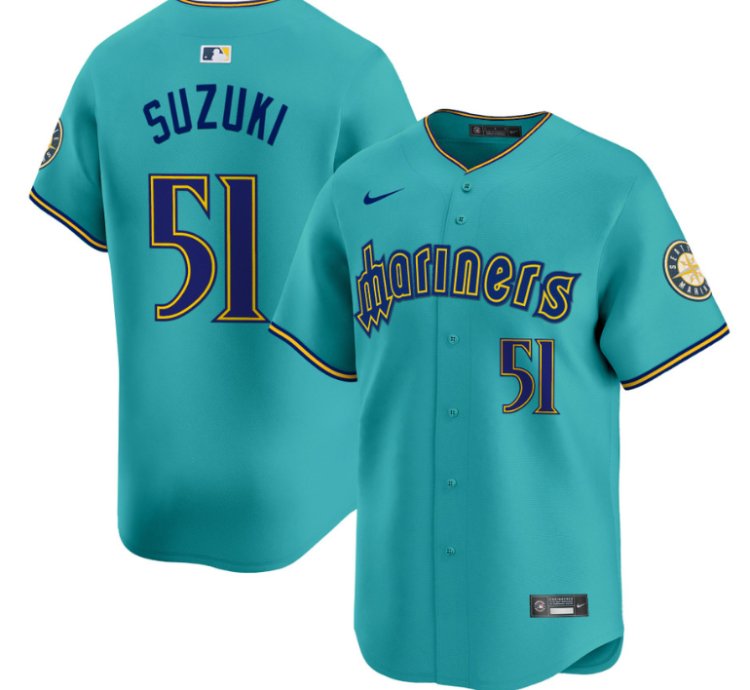Ichiro Suzuki Jersey 51 Seattle Mariners 2025 Vapor Premier Limited Stitched Aqua