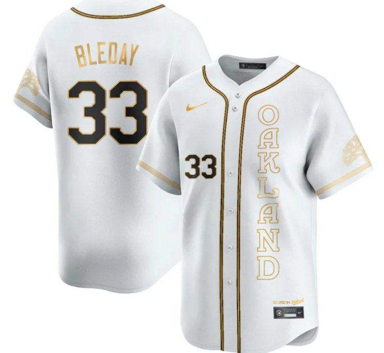 Jj Bleday Jersey 33 Oakland Athletics City Connect Concept Stitched White Gold