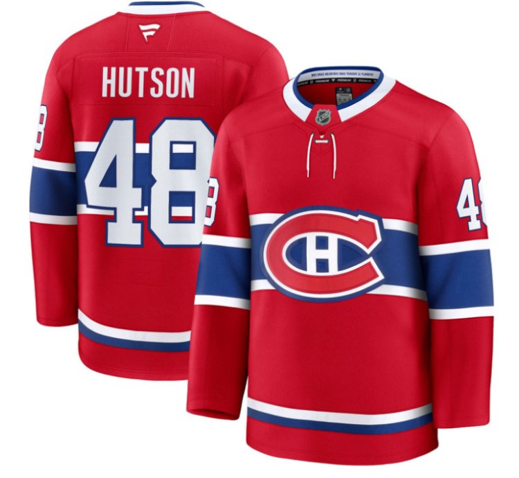 Lane Hutson Jersey 48 Montreal Canadiens Timeless Premium Stitched 2025 Home