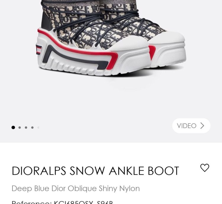 Dioralps Snow Ankle Boot Deep Blue Dior Oblique Shiny Nylon