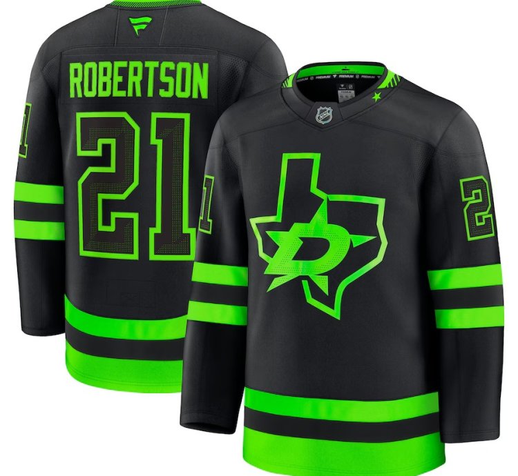 Mens Dallas Stars 21 Jason Robertson Alternate Premium Jersey Black