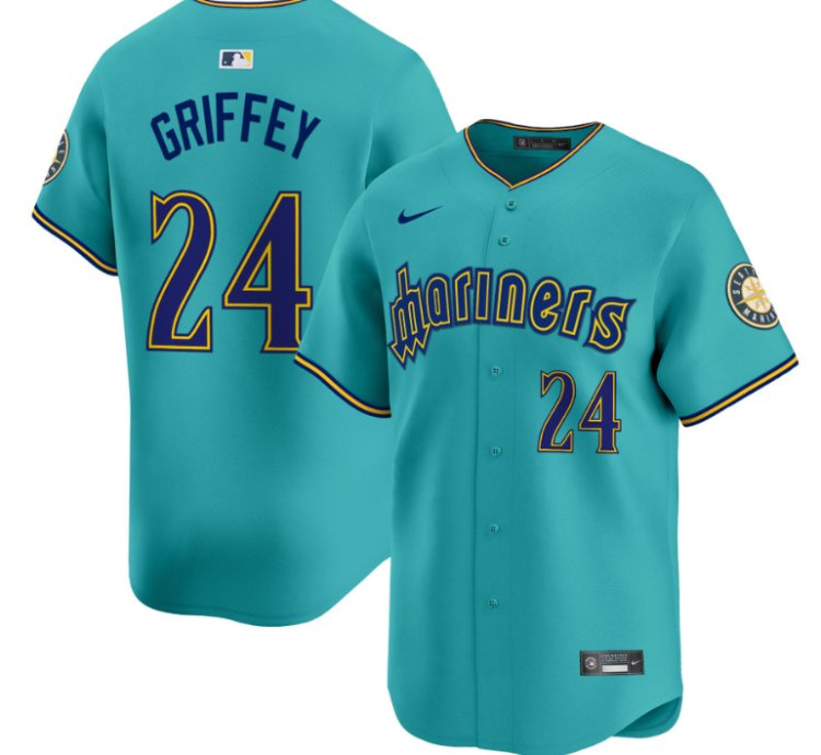 Ken Griffey Jr Jersey 24 Seattle Mariners 2025 Vapor Premier Limited Stitched Aqua