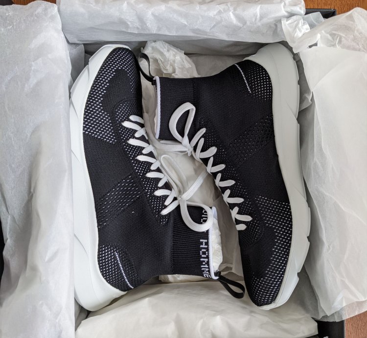 Ds Nib Dior Black Hi Top Sock Sneaker Sz 9 42
