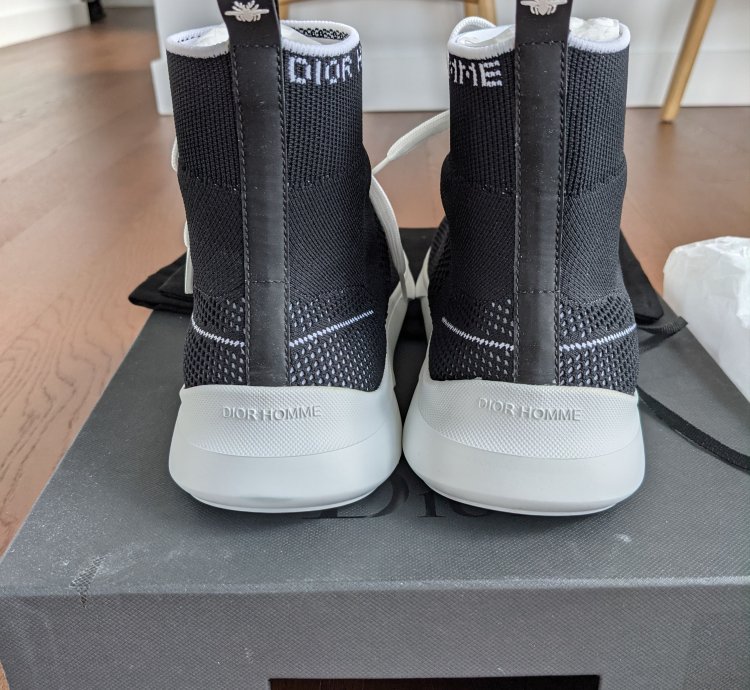Ds Nib Dior Black Hi Top Sock Sneaker Sz 9 42