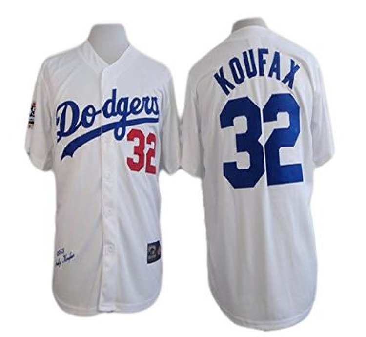 Los Angeles Dodgers Sandy Koufax White 1958 Throwback Jersey