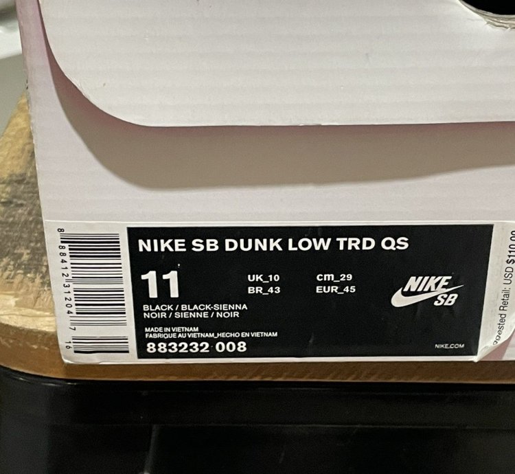 Nike Sb Dunk Low Black Pigeon Autographed
