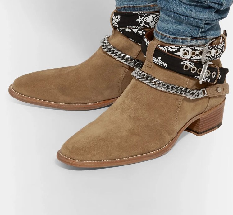 Embellished Suede Jodhpur Boots