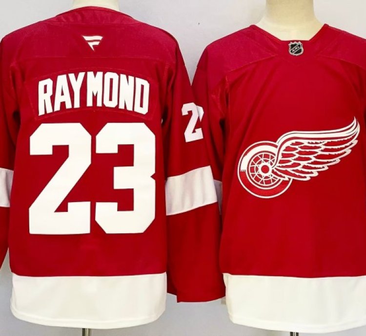 Detroit Red Wings 23 Lucas Raymond Jersey Stitched