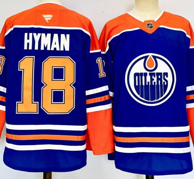 Edmonton Oilers 18 Zach Hyman Jersey Blue