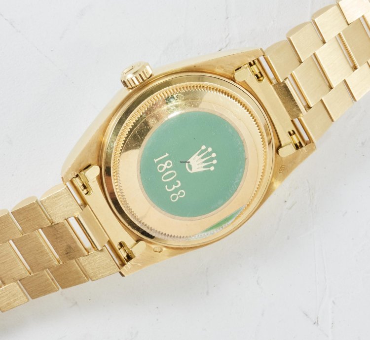 Rolex Day-date 36 18038 With Rare Pinball Dial In Unworn And Full Set Condition