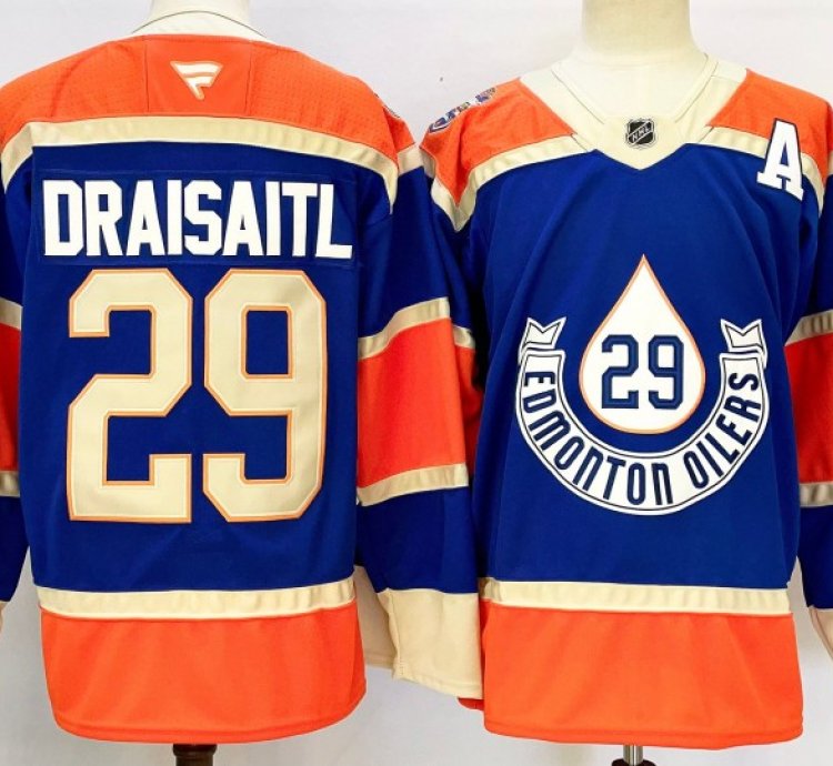 Edmonton Oilers 29 Leon Draisaitl Jersey Stitched Blue