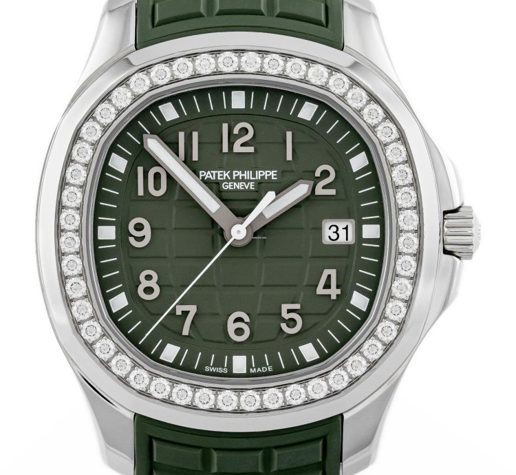 Patek Philippe Aquanaut Luce Diamonds Khaki Green Tropical Strap Ref 5267 200a-011 Full Set