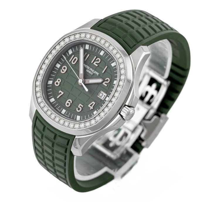 Patek Philippe Aquanaut Luce Diamonds Khaki Green Tropical Strap Ref 5267 200a-011 Full Set