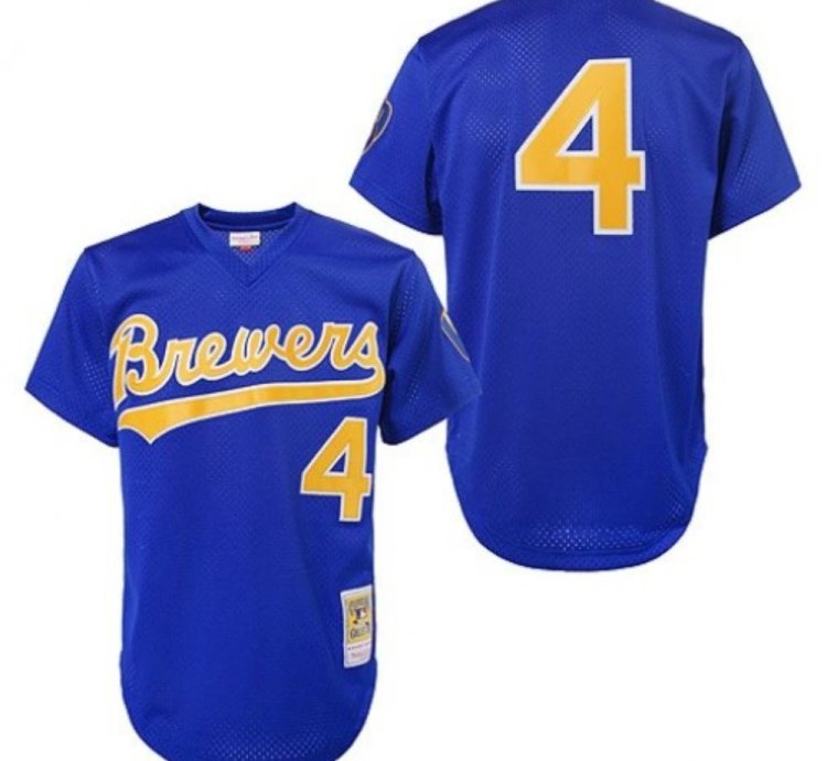Milwaukee Brewers Paul Molitor Blue 1991 Throwback Mesh Pullover Jersey