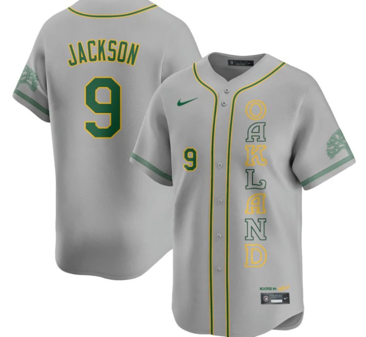 Reggie Jackson Jersey 9 Oakland Athletics City Connect Concept Stitched Gray