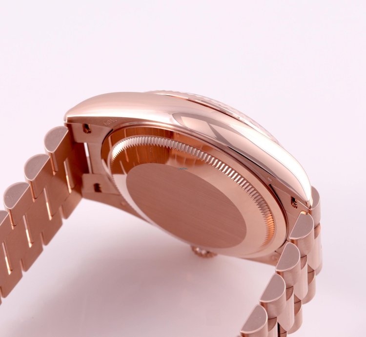 Rolex Day-date 36 2024 Day Date 36 Blue Green Diamond Baguette Rose Gold Everose 128235