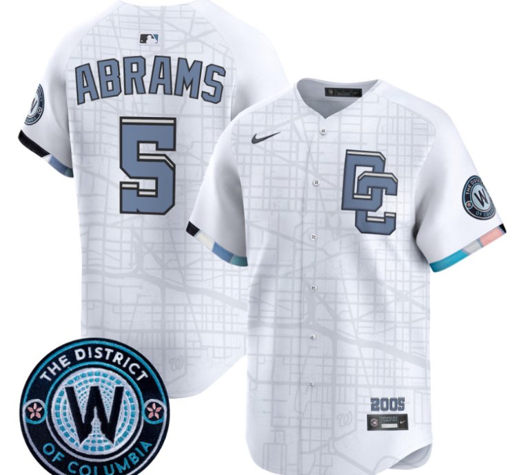Cj Abrams Jersey 5 Washington Nationals 2025 City Connect Vapor Premier Limited Stitched White