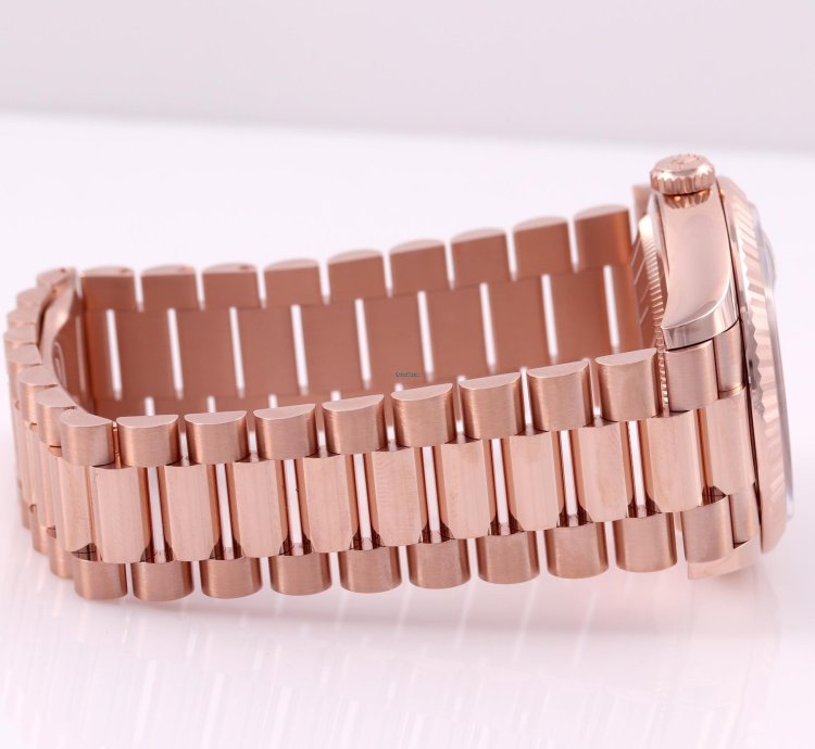 Rolex Day-date 36 2024 Day Date 36 Blue Green Diamond Baguette Rose Gold Everose 128235
