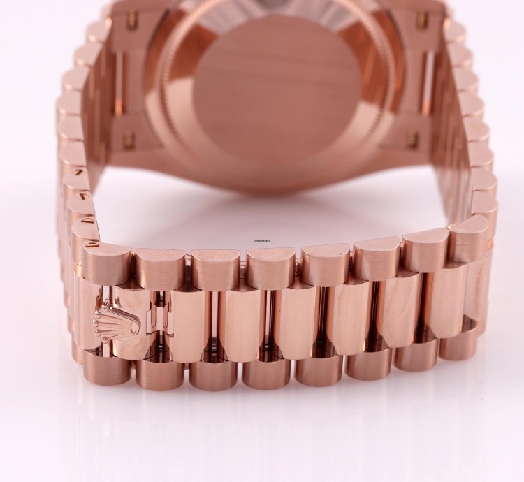 Rolex Day-date 36 2024 Day Date 36 Blue Green Diamond Baguette Rose Gold Everose 128235
