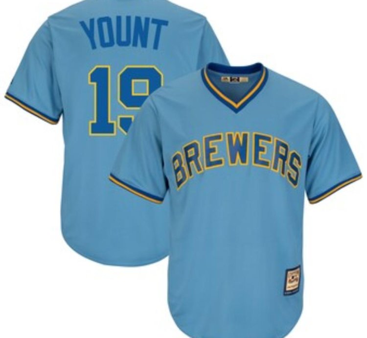 Milwaukee Brewers Robin Yount Blue Throwback Pullover Jersey
