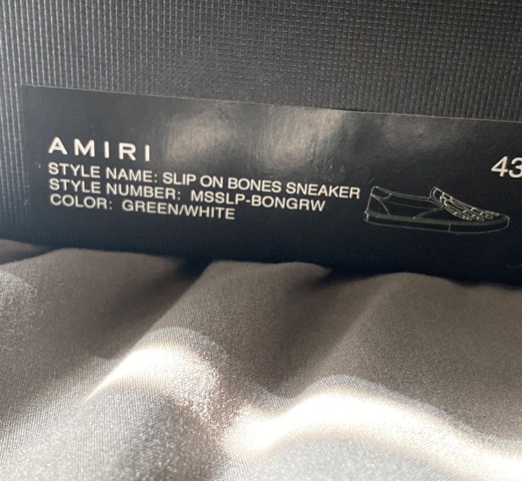 Final Drop Green Amiri Slip On Skel Toes