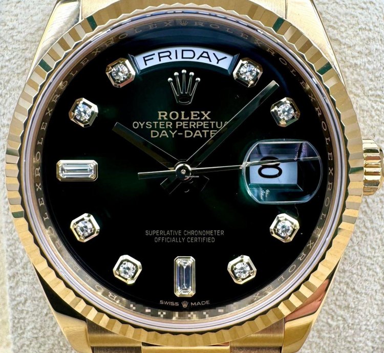 Rolex Day-date 36 36mm 128238 Green Ombre Diamond Dial Unworn 2023