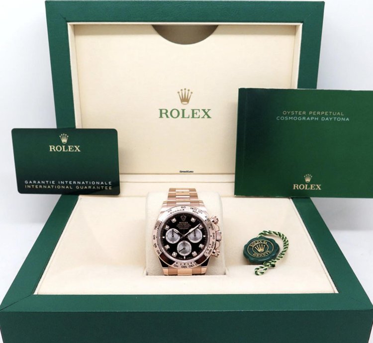 Rolex Daytona 126505 12 2024 Neu Black Diamond Schwarz Diamanten Full Set In Stock