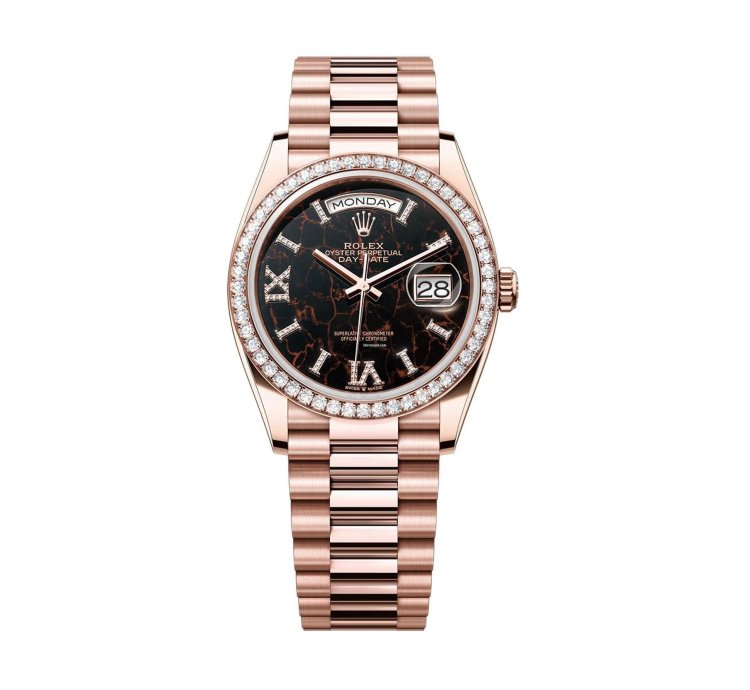 Rolex Day-date 36 36mm 18k Everose Gold President Eisenkiesel Diamond Dial