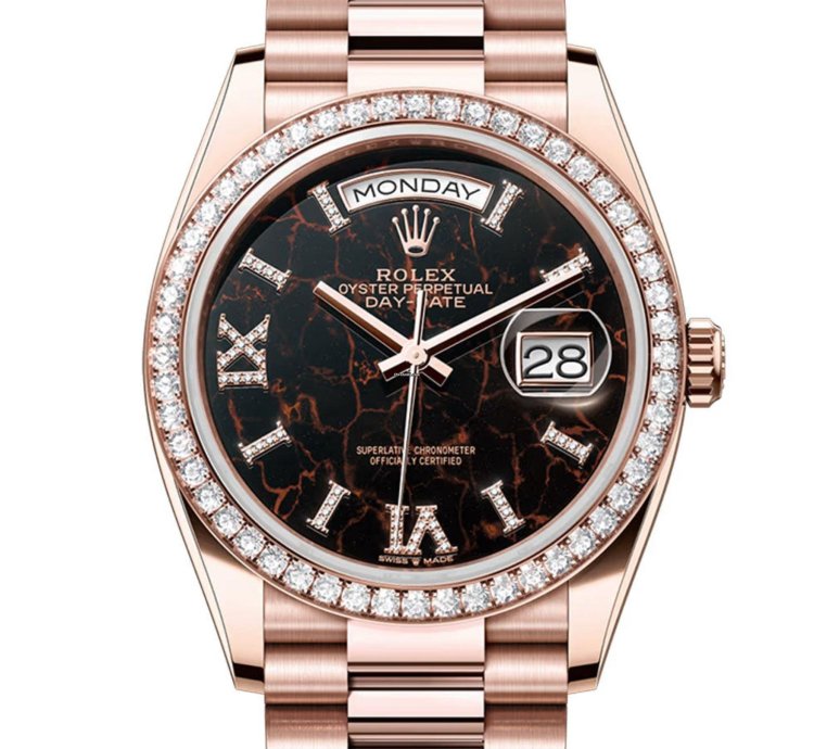 Rolex Day-date 36 36mm 18k Everose Gold President Eisenkiesel Diamond Dial