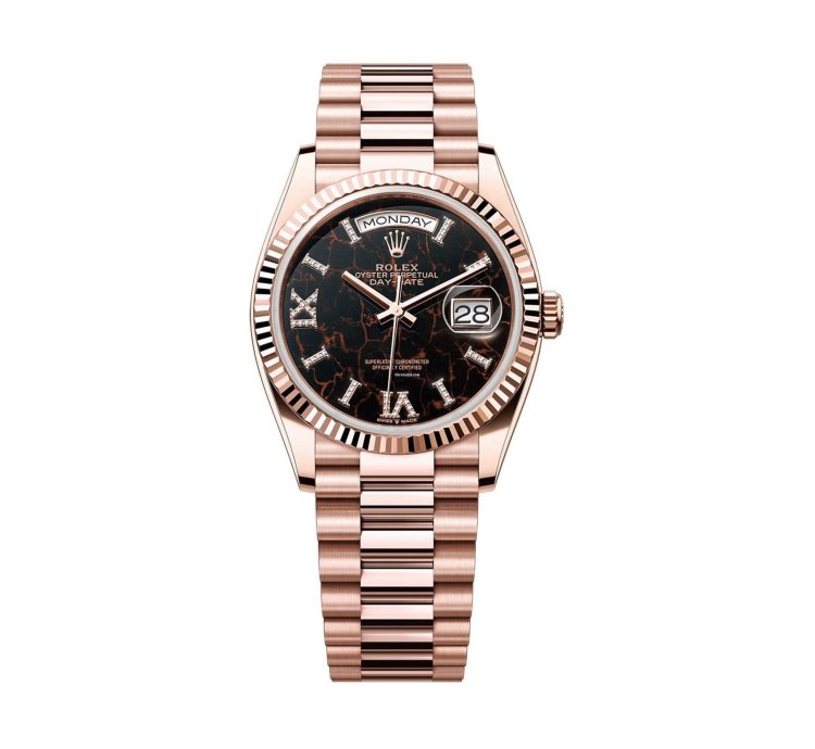 Rolex Day-date 36 36mm 18k Everose Gold President Eisenkiesel Roman Diamond Dial