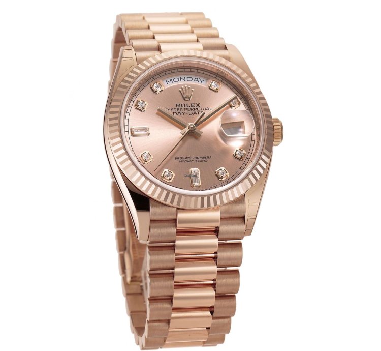 Rolex Day-date 36 36mm 18k Everose Gold President Pink Ros Diamond Dial